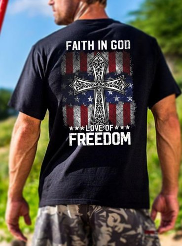 Faith In God Love Of Freedom Short Sleeve T-Shirt