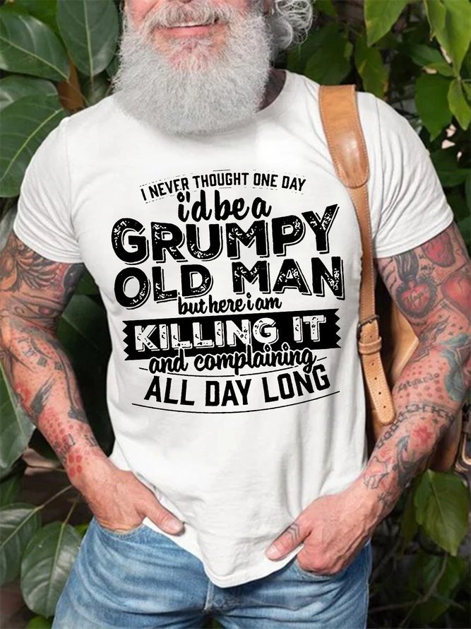 Grumpy Old Man Killing It Casual Printed Tshirts