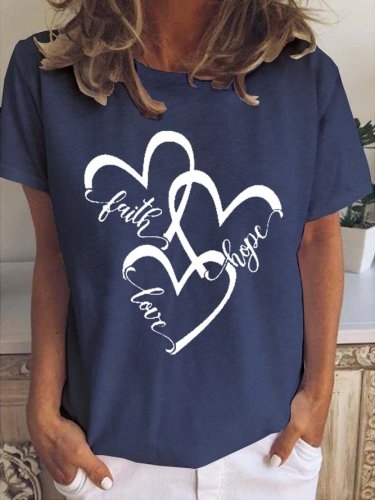 Faith Love Hope Heart Women's Short Sleeve T-shirt