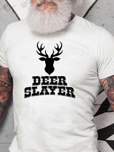 Deer Slayer Shirt S-5XL Oversized Men's Short Sleeve T-Shirt Plus Size Casual Loose Shirt