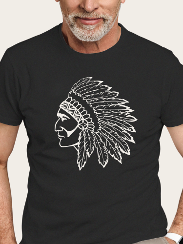 Indian Aztec Print Shirt S-5XL Oversized Men's Short Sleeve T-Shirt Plus Size Casual Loose Shirt