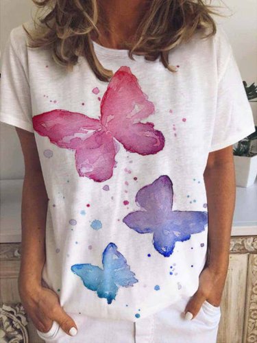 Watercolor Butterflies Women's Short Sleeve T-Shirt