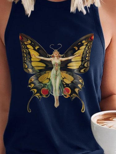 Vintage Butterfly Poster Graphic Tank Top