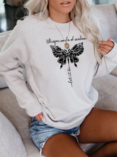 Whisper Words Of Wisdom Let It Be Hippie Butterfly Women's long sleeve Sweatshirts