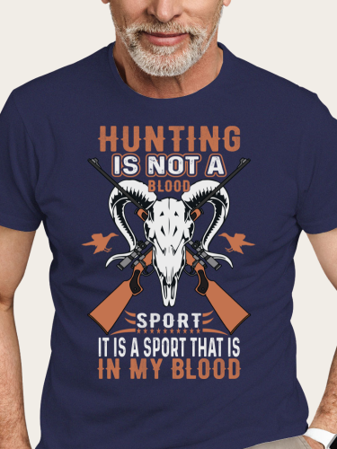 Hunting is a Sport in My Blood Shirt S-5XL Oversized Men's Short Sleeve T-Shirt Plus Size Casual Loose Shirt