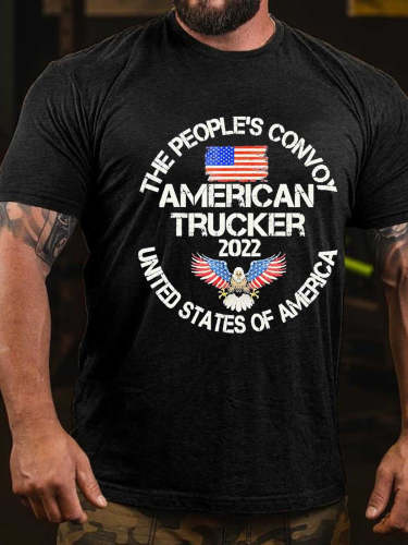 Men's The People’s Convoy 2022 America Truckers Freedom Convoy USA T-Shirt