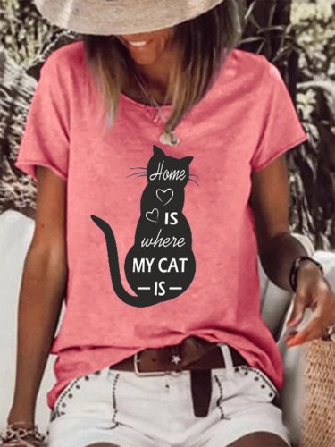 Home is where my cat Is Women‘s Short Sleeve T-Shirt