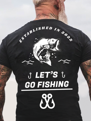 Fishing Cotton Crew Neck Outdoor Short Sleeve T-Shirt