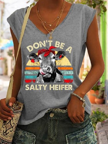 Don't Be A Salty Heifer Shirt, Sassy Cow Casual Knit Tank