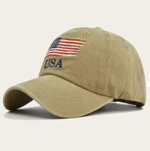 Washed and made old American baseball cap USA embroidered duck tongue cap