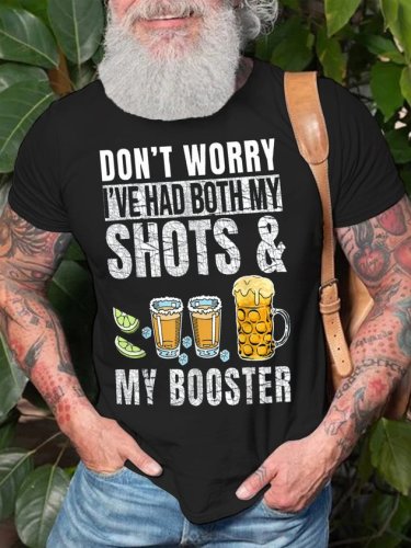 Don't Worry I've Had Both My Shots and Booster Funny Vaccine T-Shirt Mens Funny Tee