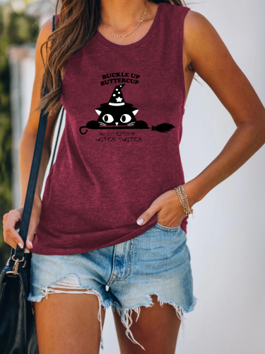 Buckle Up Buttercup You Just Flipped My Witch Swith  Mineral Wash Cotton Vintage Color Print Tee