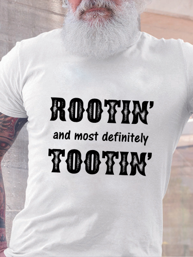 Rootin and definetly Tootin S-5XL Oversized Men's Short Sleeve T-Shirt Plus Size Casual Loose Shirt