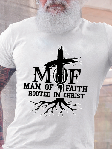 Man Of Faith Rooted In Christ Christian t Shirt S-5XL Oversized Men's Short Sleeve T-Shirt Plus Size Casual Loose Shirt