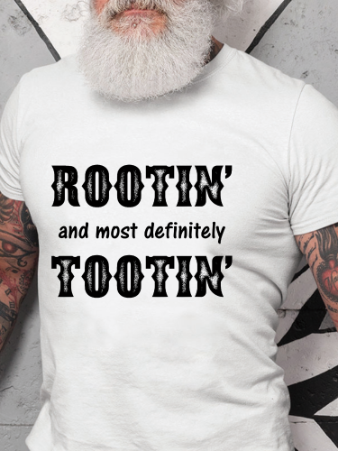 Rootin and definetly Tootin S-5XL Oversized Men's Short Sleeve T-Shirt Plus Size Casual Loose Shirt