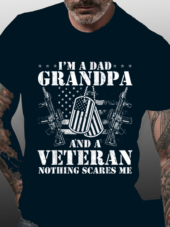 I'm Dad Grandpa And A Veteran Nothing Scares Me Shirts&Tops