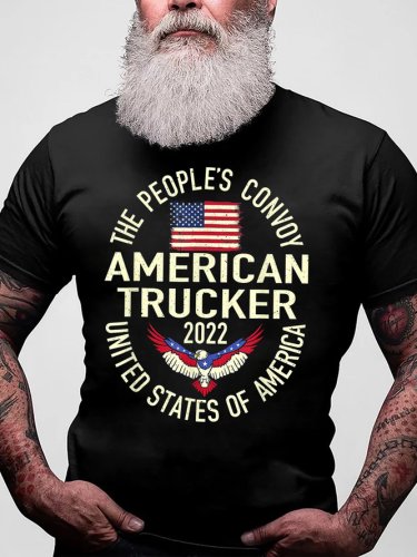2022 America Truckers Freedom Casual Short Sleeve T-Shirt