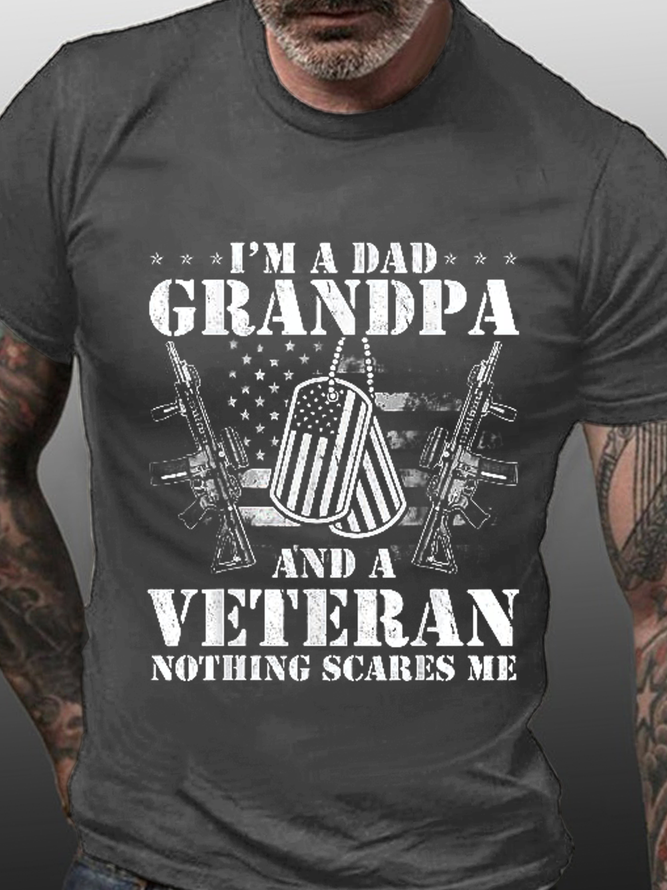 I'm Dad Grandpa And A Veteran Nothing Scares Me Shirts&Tops