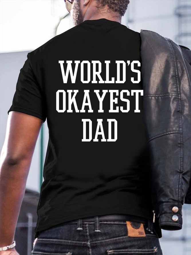 Men's World's Okayest Dad Casual Short Sleeve T-Shirt