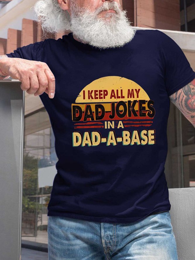 Funny Gift For Dad Keep All My Dad Jokes Short Sleeve Vintage Short Sleeve T-Shirt