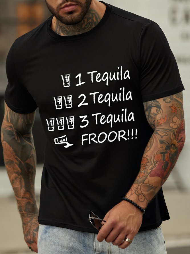 Funny 3 Tequila Froor Short Sleeve Casual Short Sleeve T-Shirt