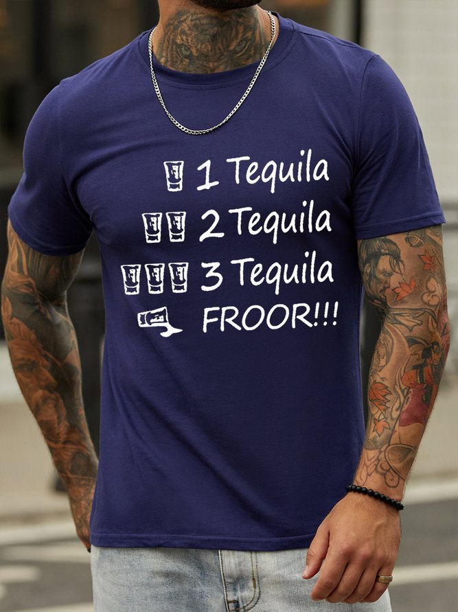 Funny 3 Tequila Froor Short Sleeve Casual Short Sleeve T-Shirt