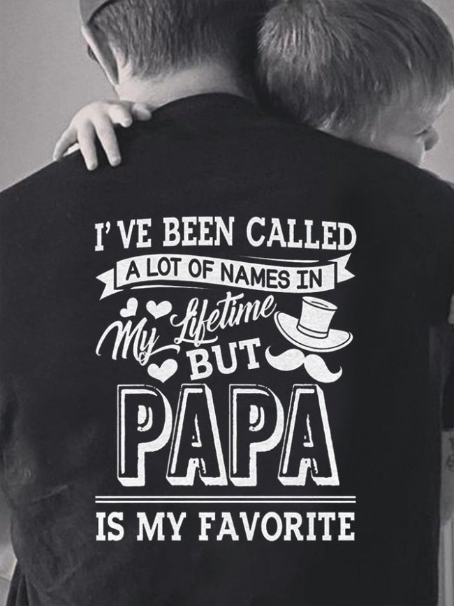 Men's Papa Is My Favorite Name Casual Short Sleeve T-Shirt