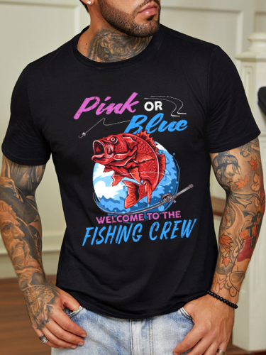 Pink Or Blue Welcome To The Fishing Crew Funny T-shirt