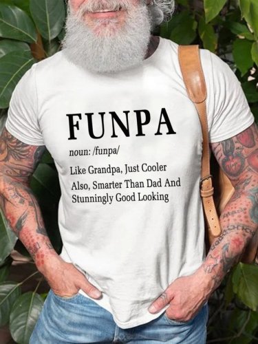 Funny Grandpa Cotton Crew Neck Casual Short sleeve T-shirt