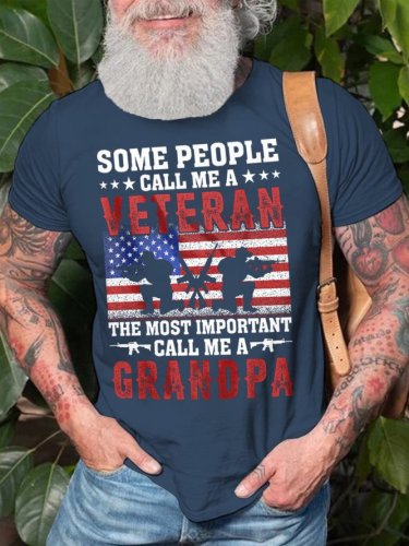 Veteran Grandpa Cotton Casual Short Sleeve Short sleeve T-shirt