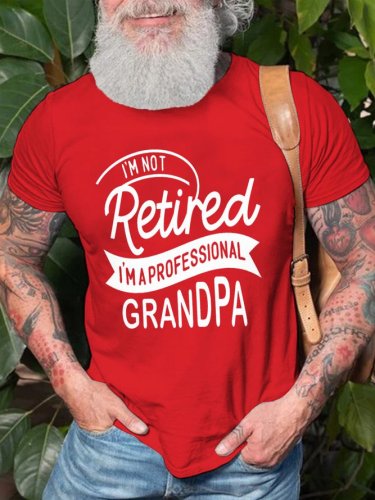Professional Grandpa Casual Crew Neck Cotton Short sleeve T-shirt