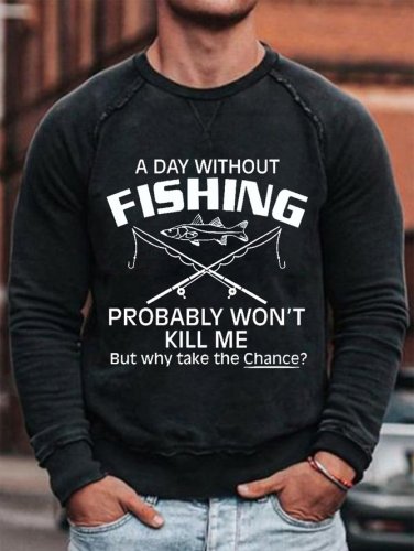 Men's Fishing Casual Long Sleeve Crew Neck Sweatershirt