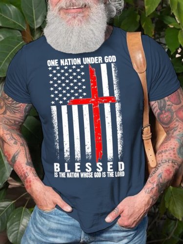 One Nation Under God Short Sleeve Casual Short sleeve T-shirt
