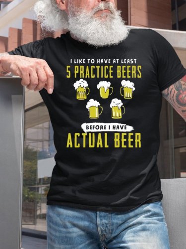 Beers Funny Print Casual Short Sleeve T-Shirt