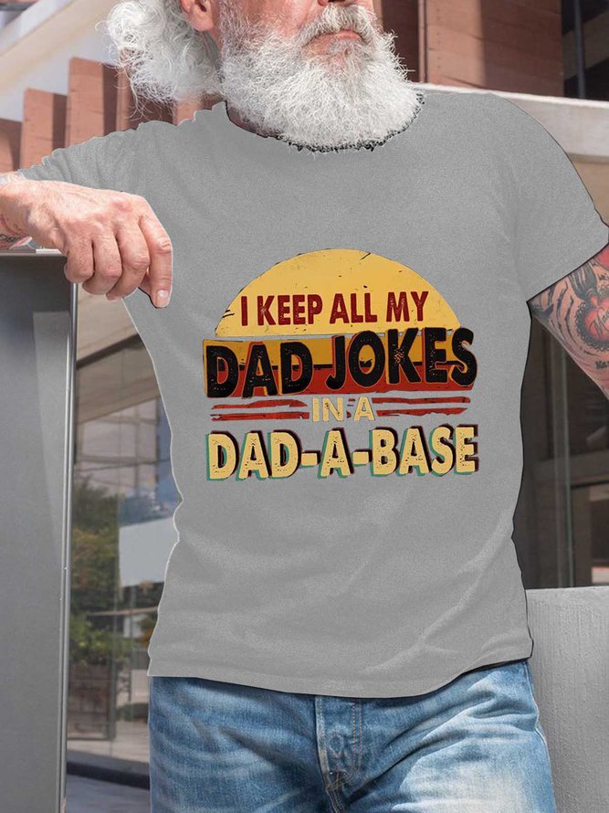 Funny Gift For Dad Keep All My Dad Jokes Short Sleeve Vintage Short Sleeve T-Shirt