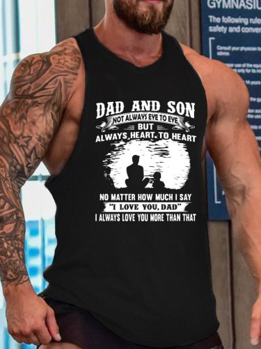Dad And Son Not Always Eye To Eye But Always Heart To Heart Sleeveless Crew Neck Knit