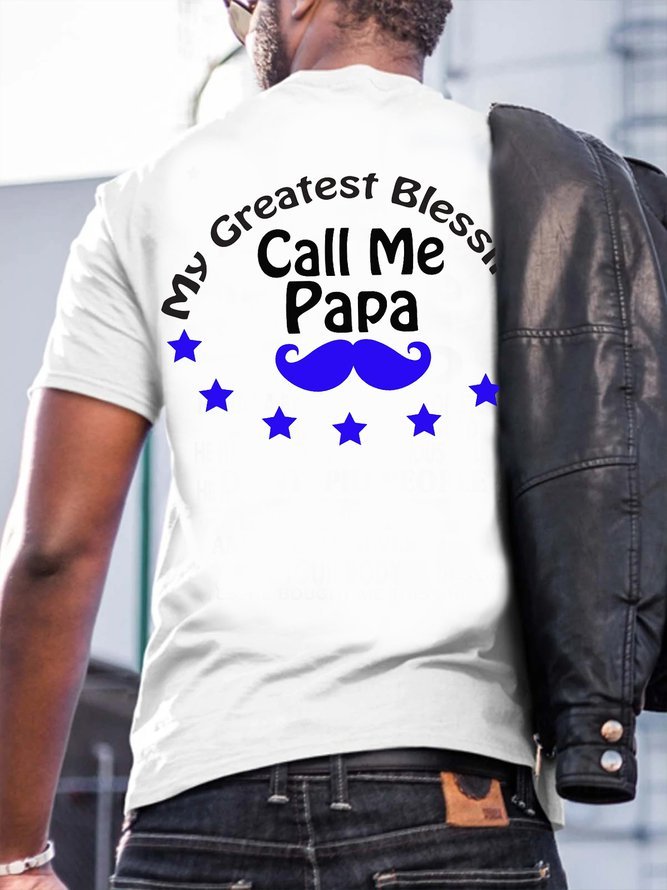 My Greatest Blessing Call Me Papa Short Sleeve T-Shirt