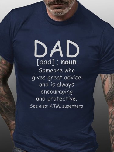Dad Print Casual Short Sleeve T-shirt
