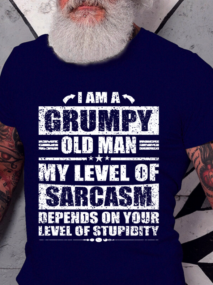 I Am Grumpy Old Man  Funny T Shirt S-5XL Oversized Men's Short Sleeve T-Shirt Plus Size Casual Loose Shirt