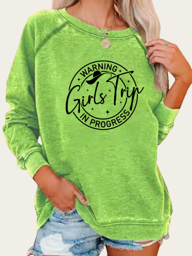 Girls Trip 2022 Therapy Letter Print Long Sleeve Sweatshirts