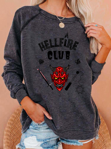 Hell Fire Club Crew Neck Cotton Blends Mid-weight Short Sleeve T Shirt ST Tee Tv Series Shirt
