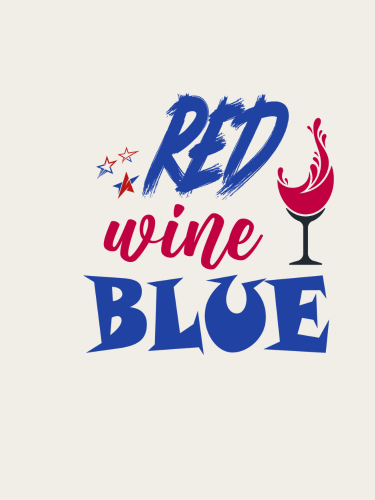 Red Wine and Blue Casual V Neck Flowy Short Sleeve T-Shirt