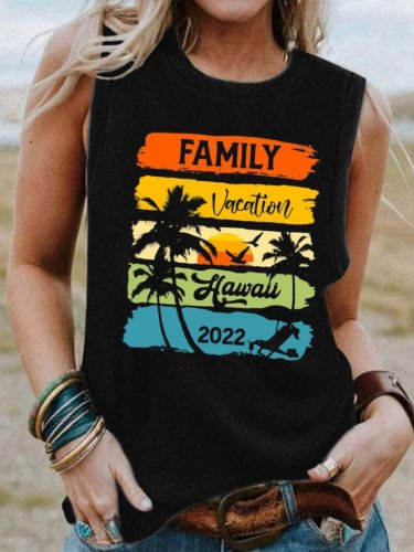 Family Vacation Women's Cotton Blends Loosen Tanks & Camis
