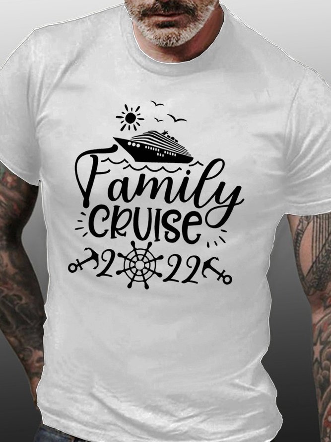 Family Matching Vacation Cruise Trip Shirt  2022 Men's  Short Sleeve Cotton T-shirt
