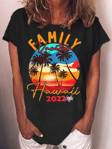 Womens Hawaiian Shirt Family Vacation Matching Trip Group T-Shirt