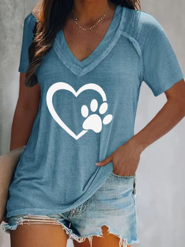 Love Dog Paw Print Sleeveless T-Shirt
