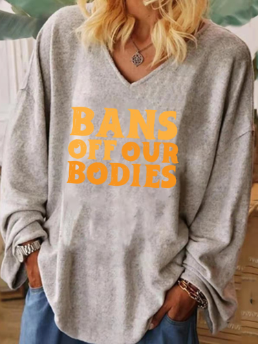 Bans Off Our Bodies Pro Choice Shirt Womens Rights Tee Womens Rights Shirt Pro Choice Shirt Feminist Shirt V Neck Wide Cuff Women Tunic Shirt
