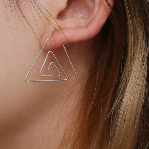 Jewelry Personalized Fashion Simple Geometric Triangle Hollow Earrings Polygon Earrings Women B1163