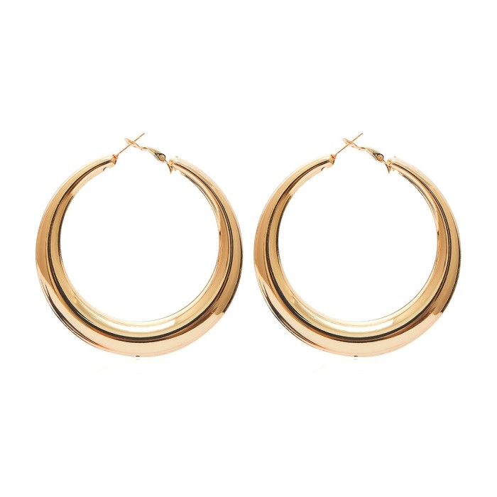 Jewelry Exaggerated Personality Ring Business Earrings Simple Geometric Mirror Metal Earrings Women