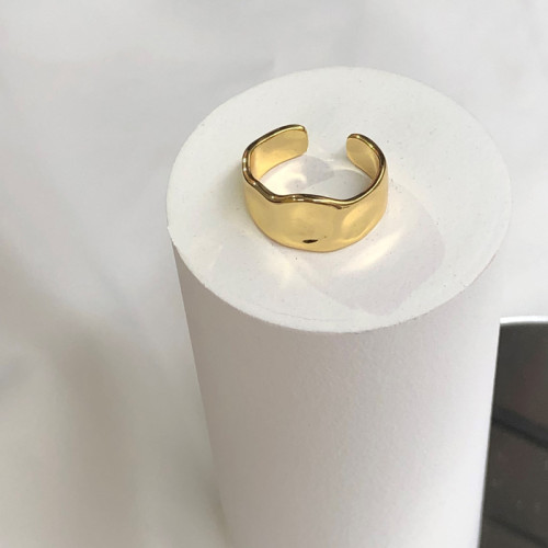 Concave Convex Smooth Open Ring Women Niche Style Adjustable Ring Cool Wind Index Ring